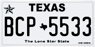 TX license plate BCP5533
