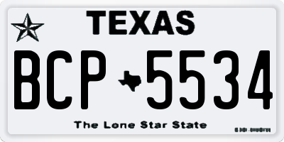 TX license plate BCP5534