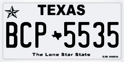 TX license plate BCP5535