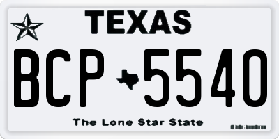 TX license plate BCP5540