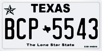 TX license plate BCP5543
