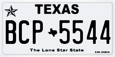 TX license plate BCP5544