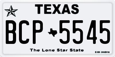 TX license plate BCP5545