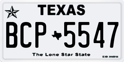 TX license plate BCP5547