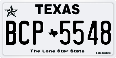 TX license plate BCP5548