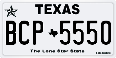 TX license plate BCP5550