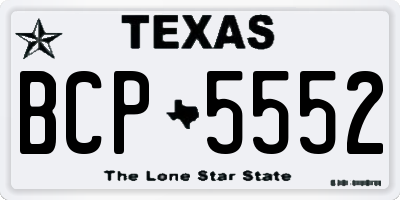 TX license plate BCP5552