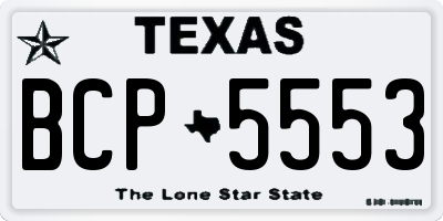 TX license plate BCP5553