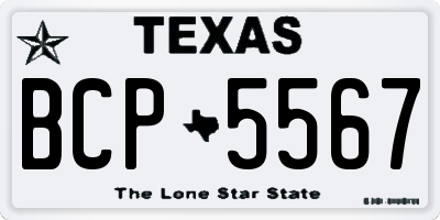 TX license plate BCP5567