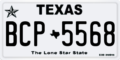 TX license plate BCP5568