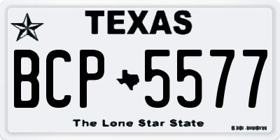 TX license plate BCP5577