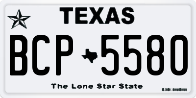 TX license plate BCP5580