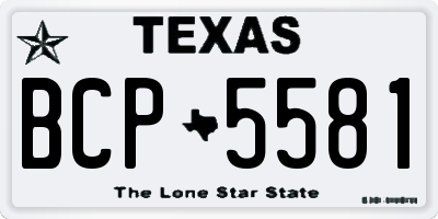 TX license plate BCP5581