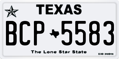 TX license plate BCP5583