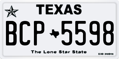 TX license plate BCP5598