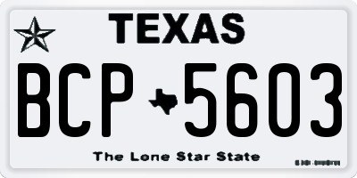 TX license plate BCP5603