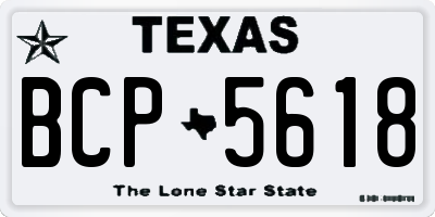 TX license plate BCP5618