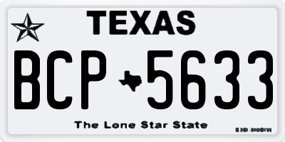 TX license plate BCP5633