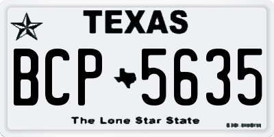 TX license plate BCP5635