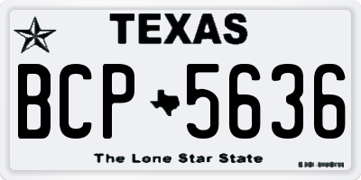 TX license plate BCP5636