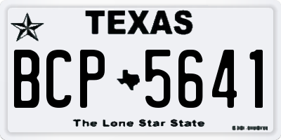 TX license plate BCP5641