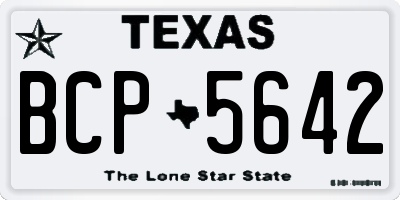 TX license plate BCP5642