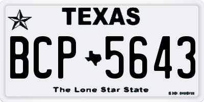 TX license plate BCP5643