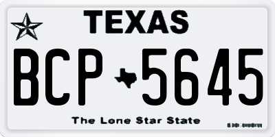 TX license plate BCP5645