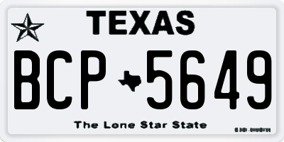 TX license plate BCP5649