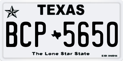 TX license plate BCP5650
