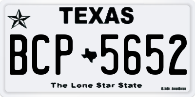 TX license plate BCP5652