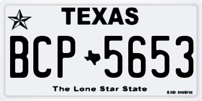 TX license plate BCP5653