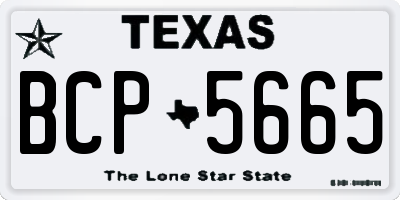 TX license plate BCP5665