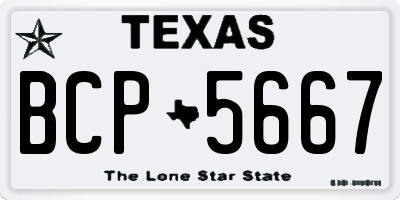 TX license plate BCP5667