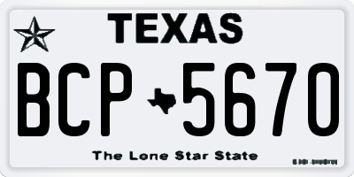 TX license plate BCP5670