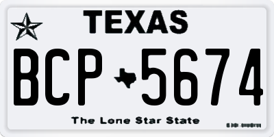 TX license plate BCP5674