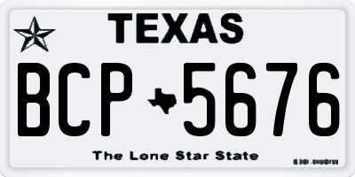 TX license plate BCP5676