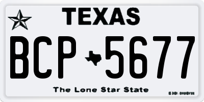 TX license plate BCP5677