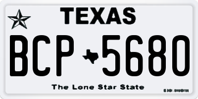 TX license plate BCP5680