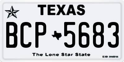 TX license plate BCP5683