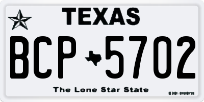 TX license plate BCP5702