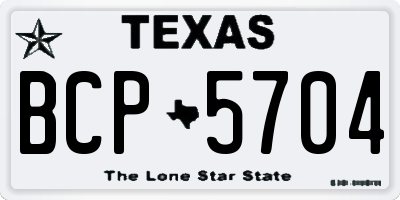 TX license plate BCP5704