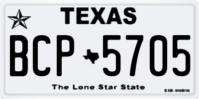 TX license plate BCP5705