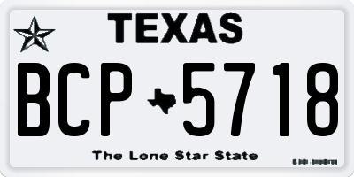 TX license plate BCP5718