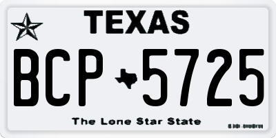 TX license plate BCP5725