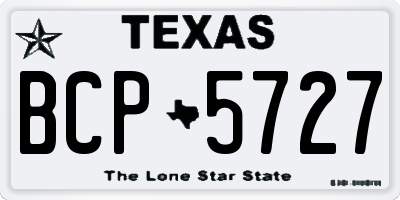 TX license plate BCP5727