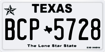 TX license plate BCP5728