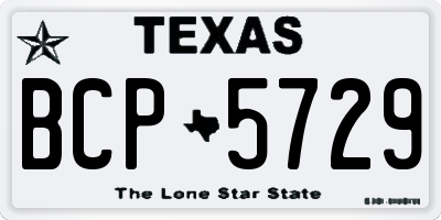 TX license plate BCP5729