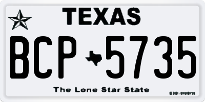 TX license plate BCP5735