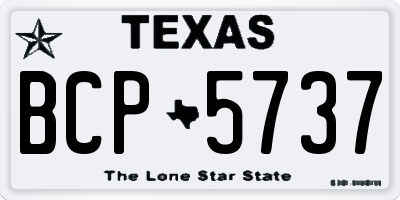 TX license plate BCP5737